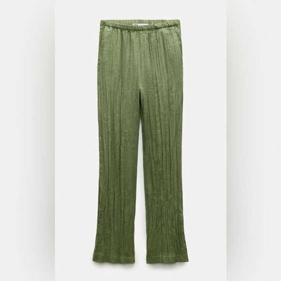 Zara Linen Blend Co-Ord Set New ZW Collection Green - Picture 7 of 8